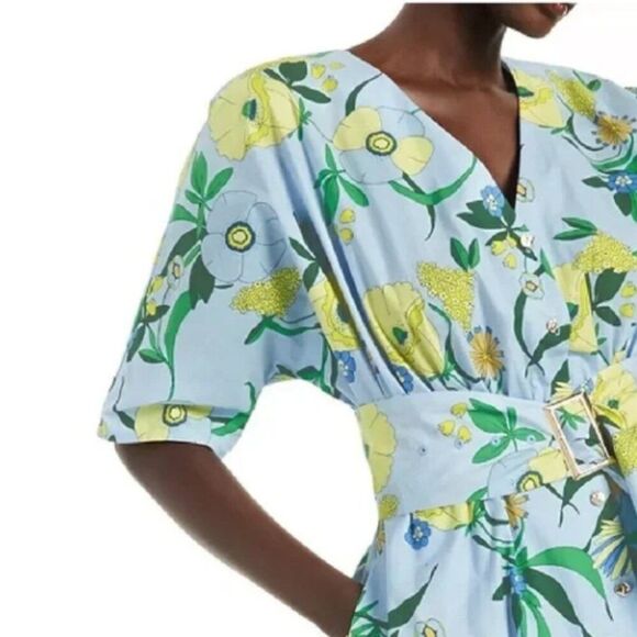 INC INTERNATIONAL CONCEPTS Cotton Floral Midi Shirtdress - Large Petite - NWT - Picture 5 of 9